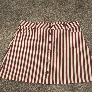 Forever 21 striped button up skirt